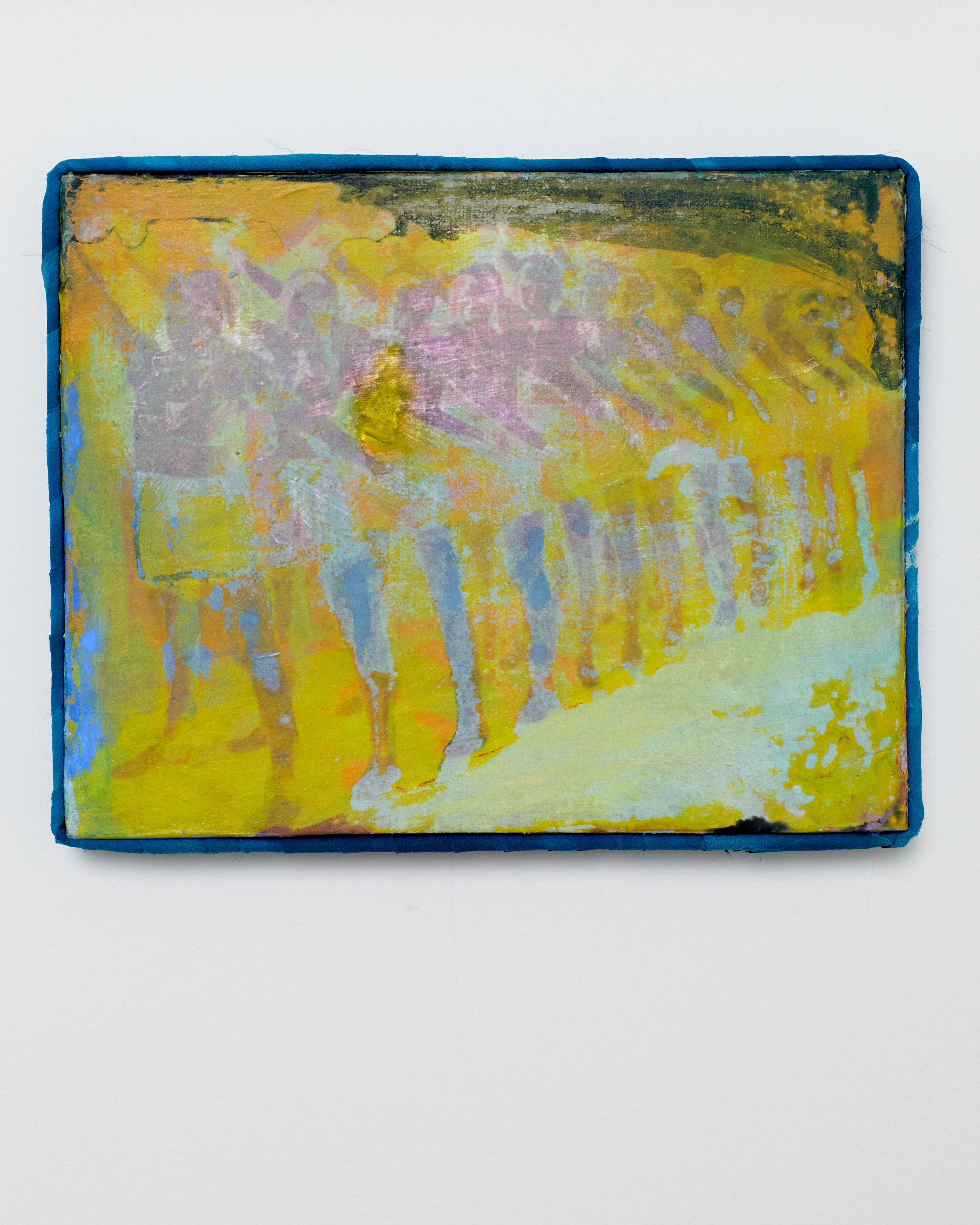 Abstract art piece with vibrant colors on a white background