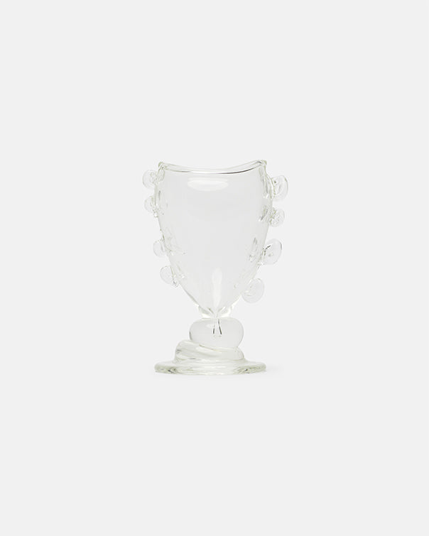 Clear glass trophy on a white background