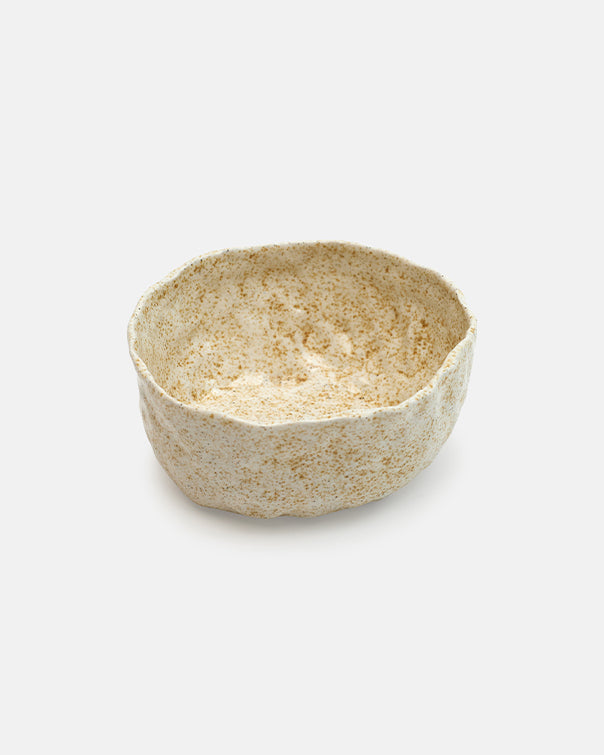 Woven bread bowl on a white background